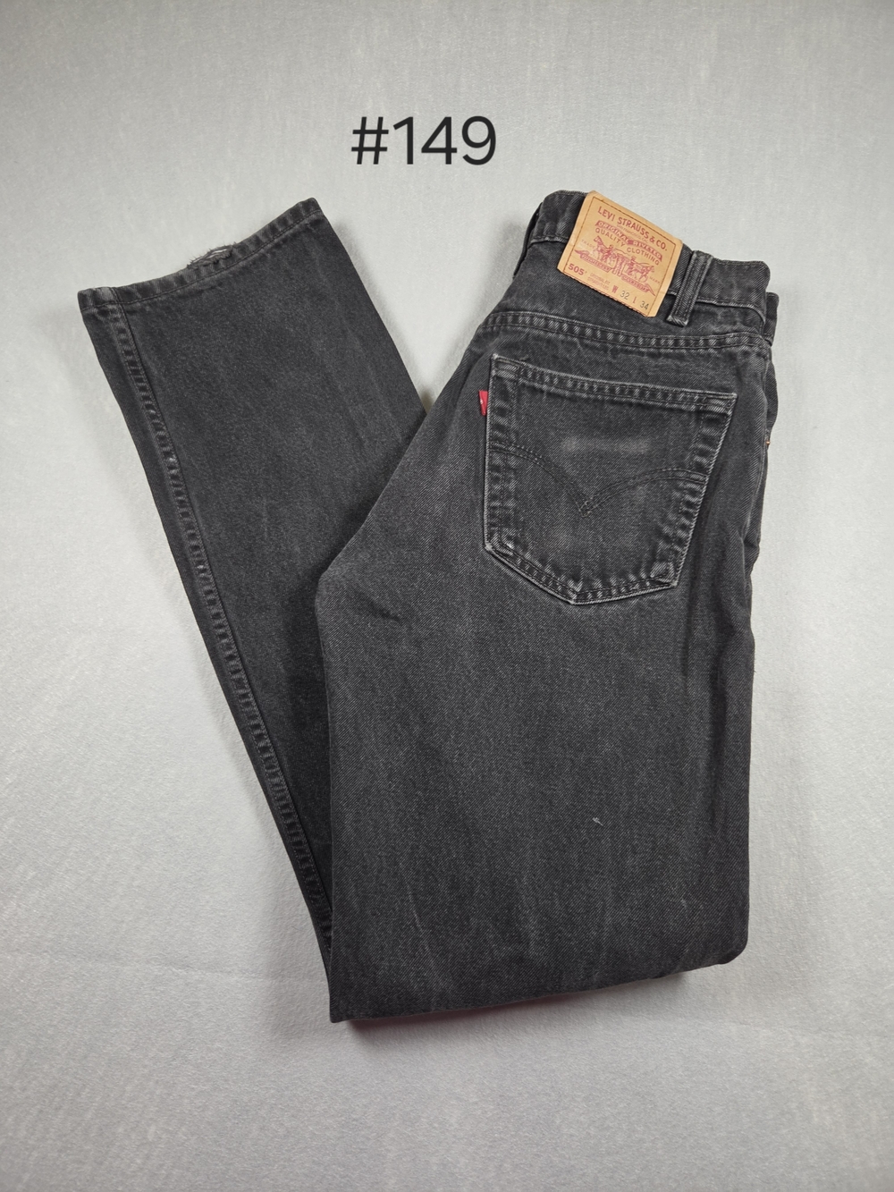 Vintage Levi's 505 Straight Leg Jeans - Washed Black (Made In Canada) 32x34